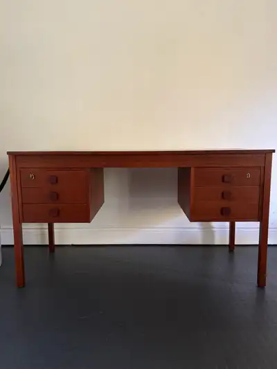 Vintage Mid Century Modern Teak Desk Refinished, View more