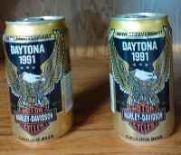 Harley Davidson Beer Cans. (2)  50TH Anniversary Daytona 1991