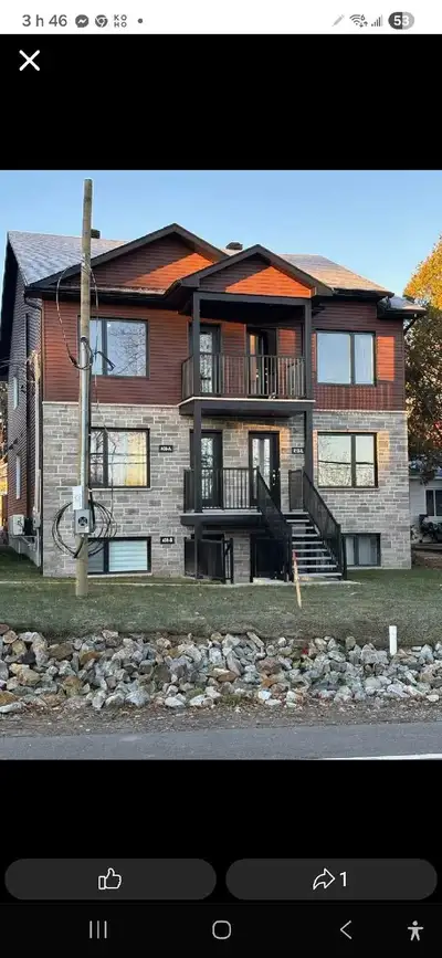 SAINT-GABRIEL TRÈS GRAND 3 1/2 DE 704 PIEDS CARRÉS (au sous-sol) Libre 1er février CONSTRUCTION 2024...