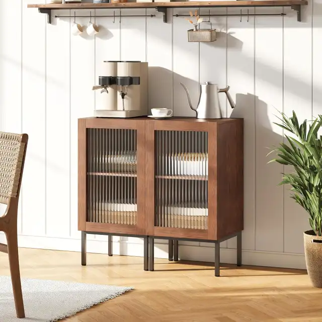 Modern Wood Accent Cabinet / Sideboard with Glass Doors - New in Hutches & Display Cabinets in City of Toronto - Image 2