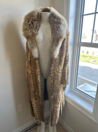 Animal print real fur coat new coat 