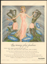 1948 full-page, color authentic print ad for Textron Lingerie