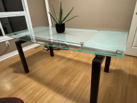 Extendable Glass Dining Room Table