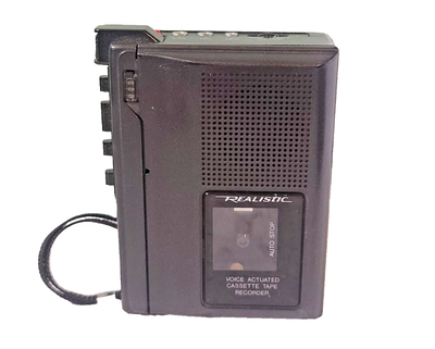 Vtg Realistic Minisette 20 Model 14-1055B Cassette Tape Voice Recorder/Player Battery cover missing,...