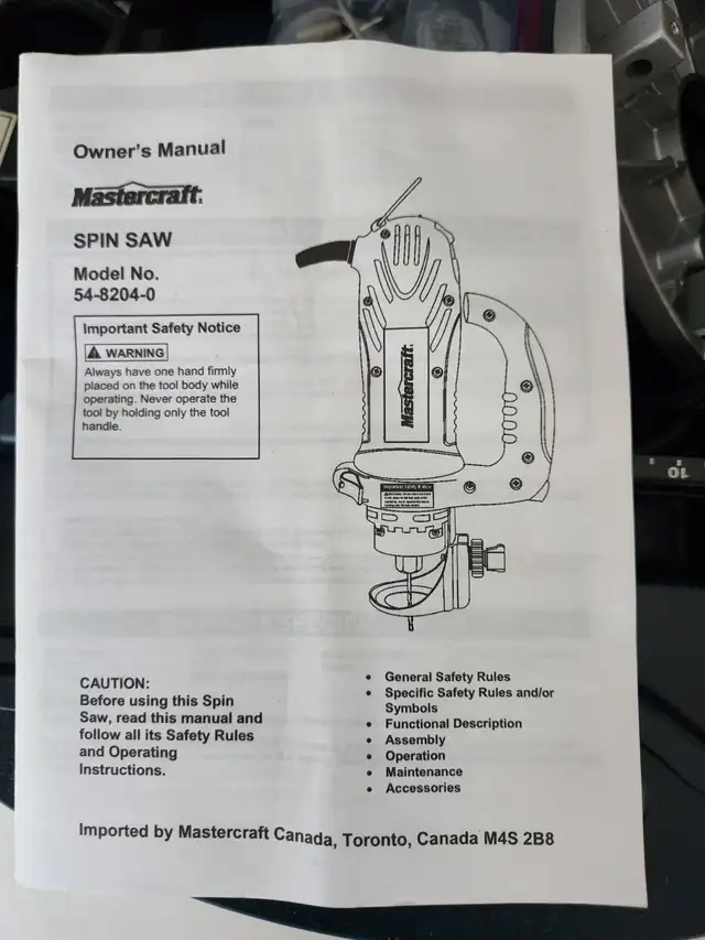 Mastercraft Spin Saw (54-8204-0) in Power Tools in Mississauga / Peel Region - Image 3
