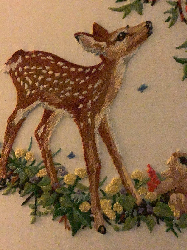 Hand made crewel embroidered deer picture in Home Décor & Accents in Chatham-Kent - Image 2