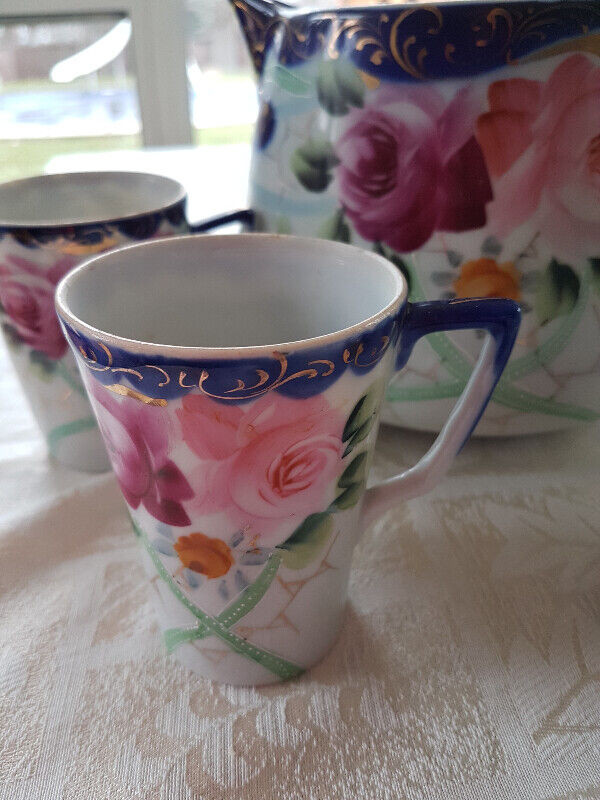 Lovely Antique Nippon China Jug w/4 cups NOW $35 in Arts & Collectibles in Mississauga / Peel Region - Image 2