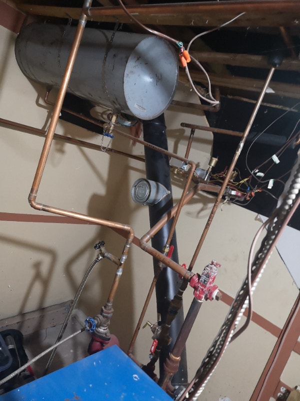 Working Furnace and oil tank and metal chimney for sale Heating, Cooling & Air Cape Breton