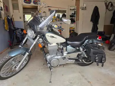 Green and ivory in Color - excellent shape with saddle bags - low kms serious inquires only - messag...