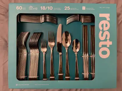 Costco Gourmet Settings Resto Flatware Set, 60-piece, View more