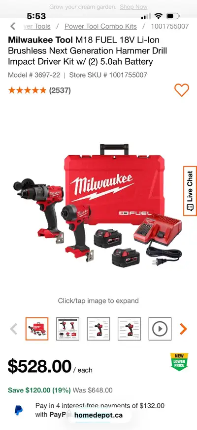 New  Milwaukee Tool M18 FUEL 18V Li-lon, View more