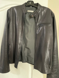 Men’s black Leather Moto Jacket  - supple lambs leather Danier
