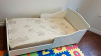 Toddler Bed with Organic Mattress - Like NEW