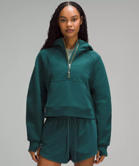 New Lululemon Oversized Half Zip Scuba Hoodie Storm Teal Gold