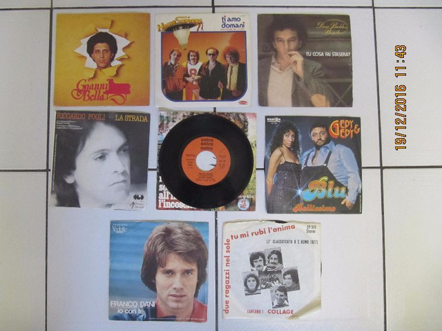 Classic 8pc Lot Of Italian Music Artists On 45rpm XCond Cir1970s in Arts & Collectibles in Mississauga / Peel Region