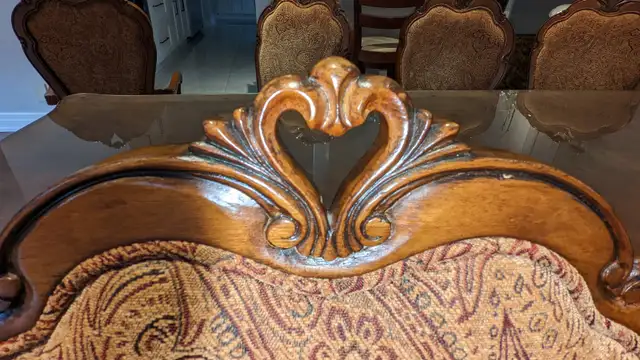 Solid Wood Dinning Table Set with Glass Top for up to 12 People in Dining Tables & Sets in Markham / York Region - Image 5