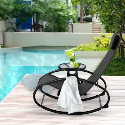 Patio Texteline Rocking Lounge Chair Orbital Zero Gravity Rocker, View more