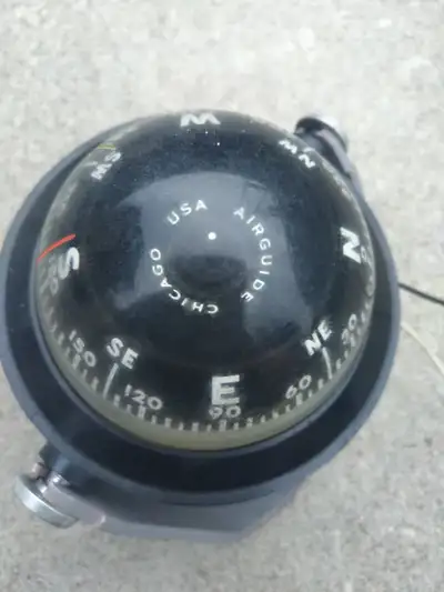 Boat or ship compass, made by Airguide Chicago USA, very accurate, comes with two electrical leads I...