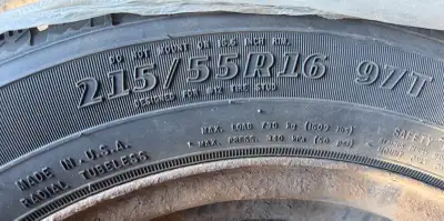 4x Goodyear WinterCommand 215/55R16 5x 114.3 ~9/32