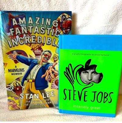 2 Graphic Novel Biographies: Stan Lee & Steve Jobs, View more