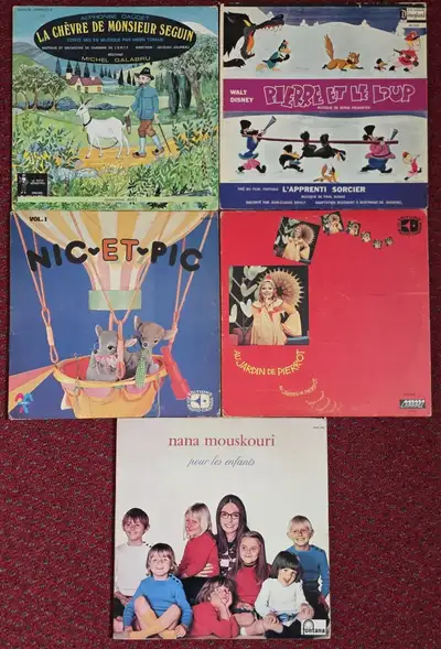Lot de vinyls 33 tours pour enfants à donner