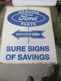 1990s FORD GENUINE PARTS SERVICE GARAGE TIN SIGN $30. MANCAVE