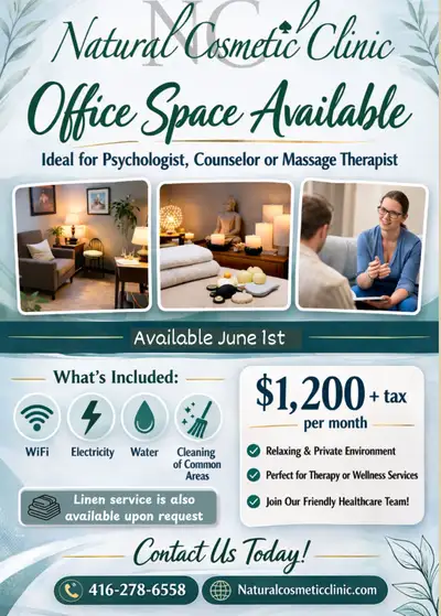 A bright and professional treatment room is now available for rent within a well-established natural...