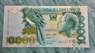 10,000 Dobras 2013 Incirculé S. Tomé E Principe Banknote, View more
