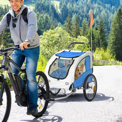 Aosom Dog Bike Trailer 2-in-1 Pet Stroller Cart, View more