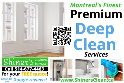 Premium DEEP-CLEANING Services for Apartments/Condos Montreal, View more