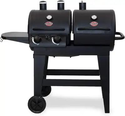CHAR-GRILLER DUAL FUEL PRO: GAS & CHARCOAL BBQ SMOKER COMBO, View more