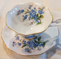 Royal Albert Vintage 1950s Forget Me Not Teacup and Saucer