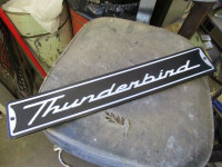 FORD THUNDERBIRD TIN CAR SIGN $30. TBIRD MANCAVE DECOR