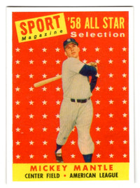 1958 Topps #487 Mickey Mantle 58 ALL STAR! NEW YORK YANKEES HOF