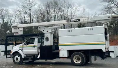 2015 Ford F750 Terex XT60 Forestry Truck 4x2 Cummins Engine 6spd Manual 6.7L Diesel Insulated Workin...