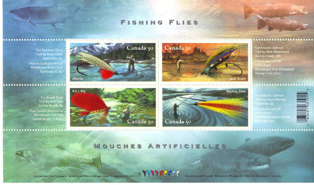 Canada Stamps - Fishing Flies 50c (Set of 4) dans Loisirs et artisanat  à Ville de Montréal