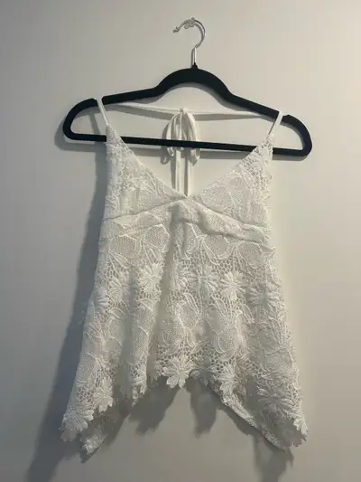(NWOT) Women’s Large Off White Lace Halter Top, View more