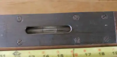 ANTIQUE LATE 1800.s STANLEY BRAND WOOD & BRASS LEVEL TOOL MEASURES 28.5" x 3"x 3/4" antique level to...