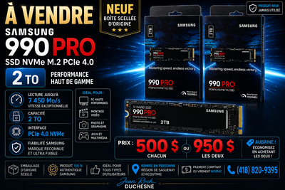 Samsung 990 PRO 2 To SSD NVMe M.2, View more