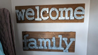 Urban Barn Welcome and Family signs - wall art