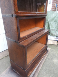 antique barrister bookcase 127 years old, 4 glass sections