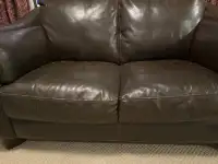  love  seat (brown leather) 