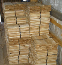 Pallet volumes of cedar shims.