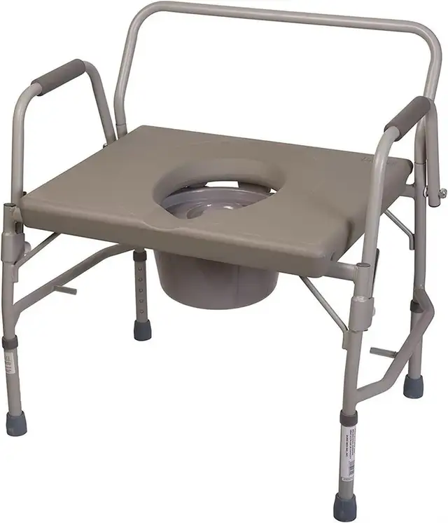 Heavy-Duty Drop-Arm Steel Commode633475364245791218