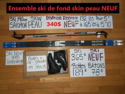 Ensembles kit ski de fond skin peau NEUF ENSEMBLES COMPLET NEUF, View more