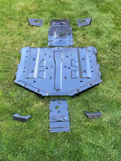 Complete skid plate for CFMOTO U FORCE 1000 single cab .This is the plastic factory front to back sk...