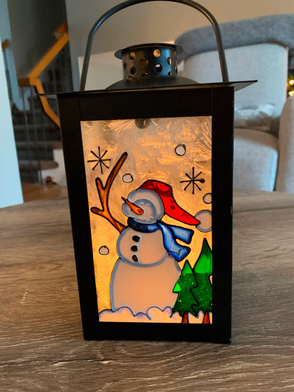 Snowman Tea Light Candle Lantern in Home Décor & Accents in Peterborough