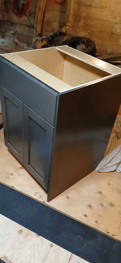 **retail $250, resale $120** I am selling a vanity! It is in new condition with a gray finish. Made...