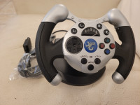 turbo racing wheel for playstation 2 and PSone BLACK . new