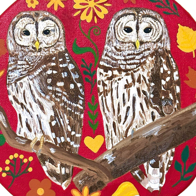 Barred Owls Acrylic Painting in Arts & Collectibles in Ottawa - Image 4